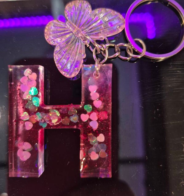 HANDMADE Resin Letter Keychain/Bag Charm