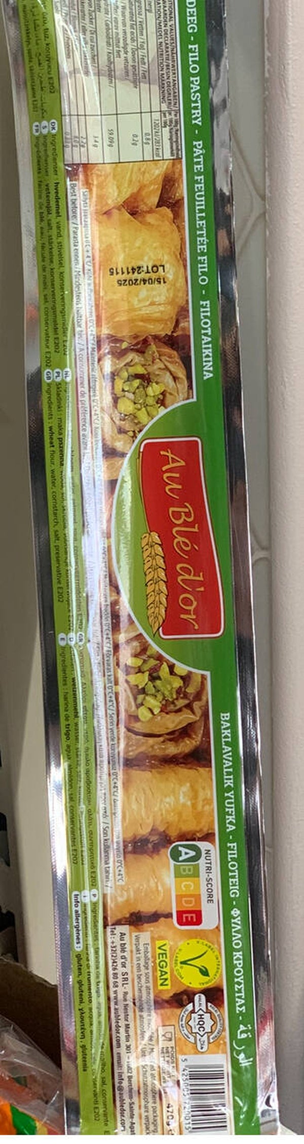Au Blé d’Or – Pâte Filo pour Baklava – 450 g