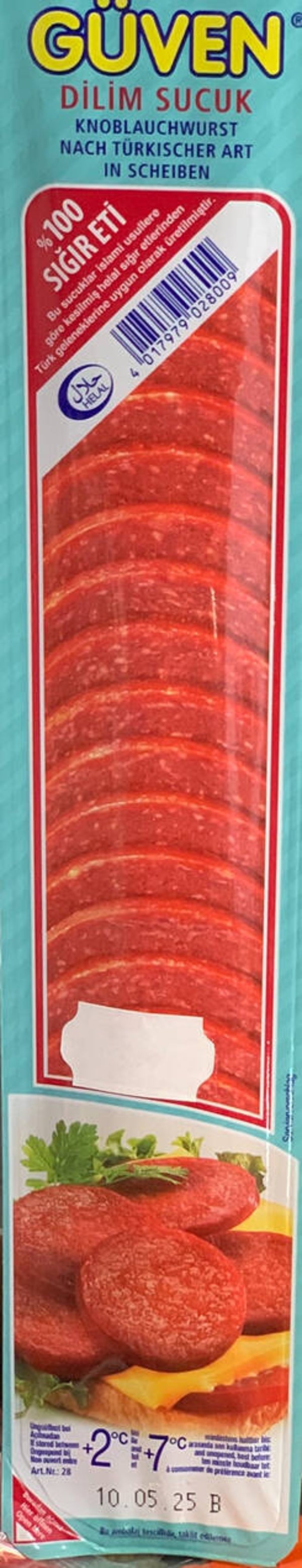 GÜVEN – Sucuk Turc Tranché à l’Ail – 100 % Bœuf