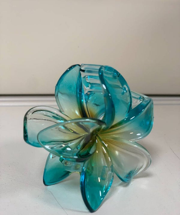 Pince à Cheveux Fleur – Bleu Turquoise