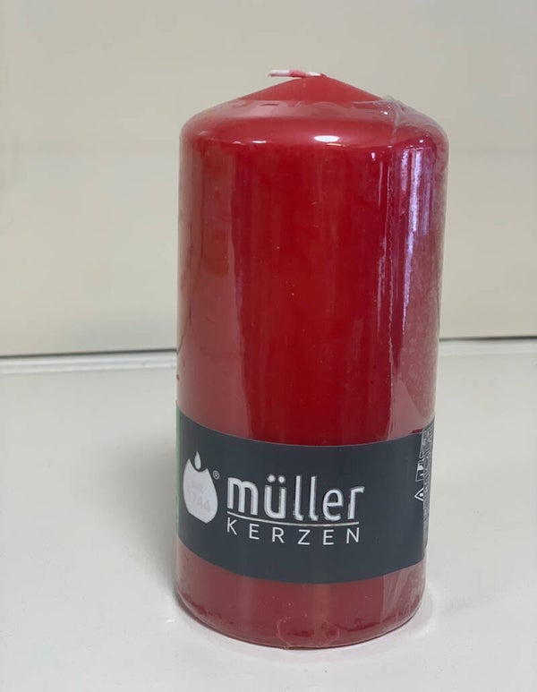 Bougie rouge cylindrique – Müller Kerzen