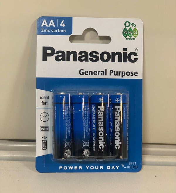 Piles Panasonic AA (LR6) – lot de 4 (zinc carbone)
