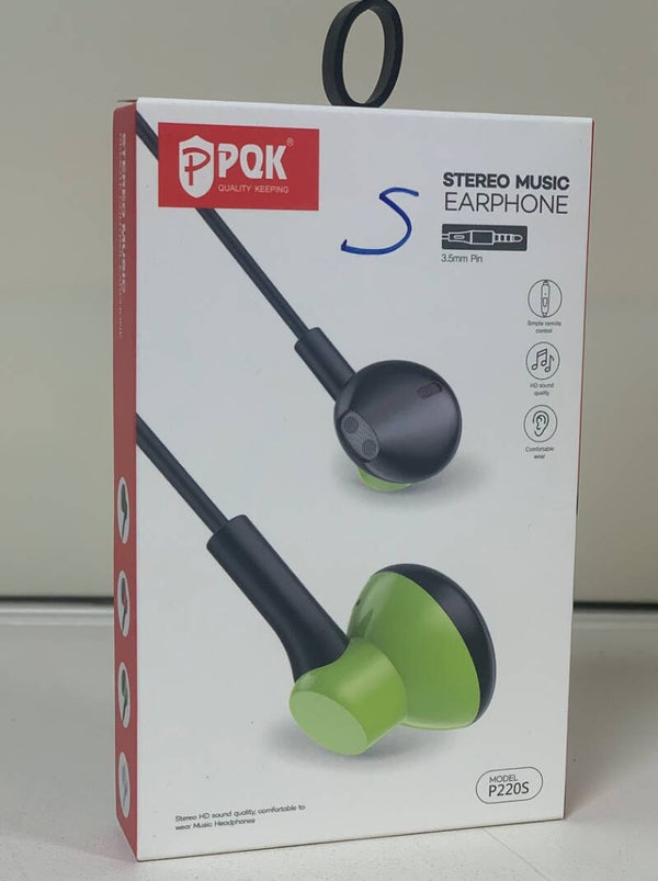 Écouteurs stéréo PQK – modèle P220S (rouge/noir)