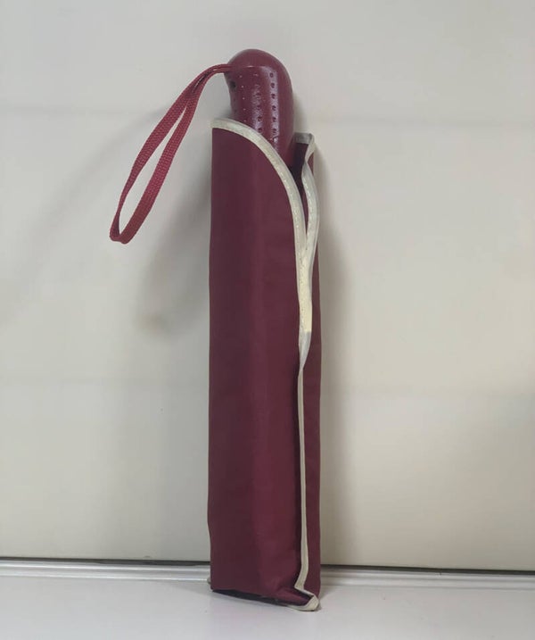 Parapluie compact bordeaux avec housse