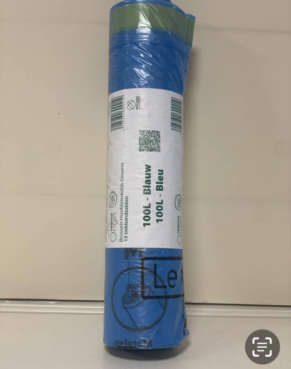 Rouleau de sacs poubelle – 100L – Bleu