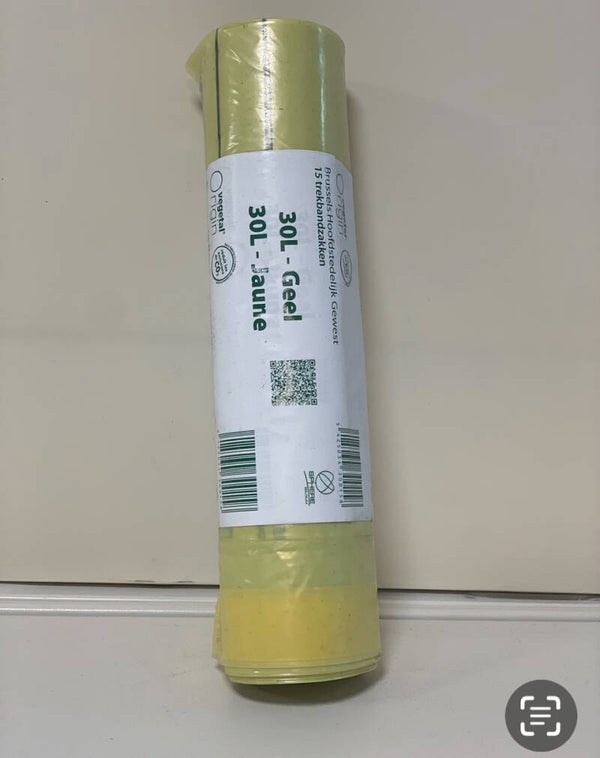 Rouleau de sacs poubelle – 30L – Jaune