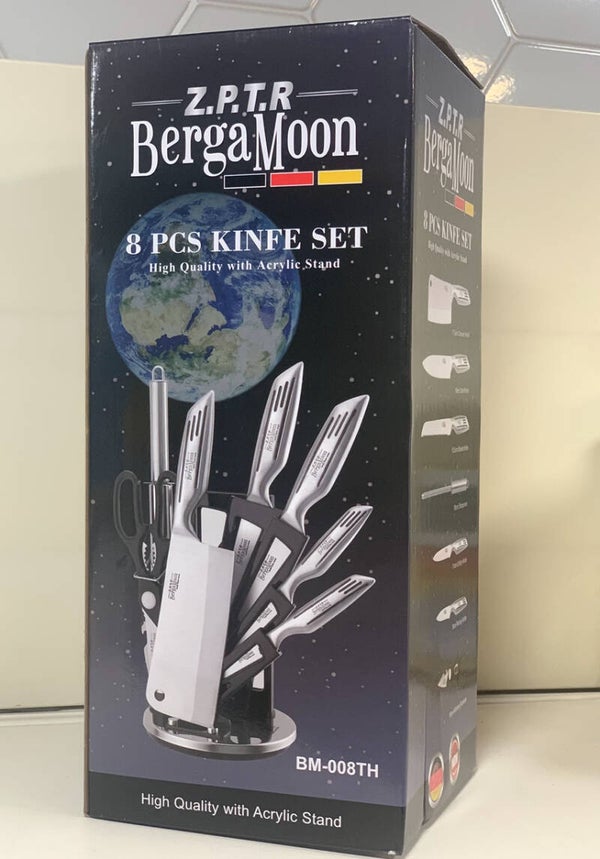 Ménagère 8 couteaux + support – ZPTR BergaMoon