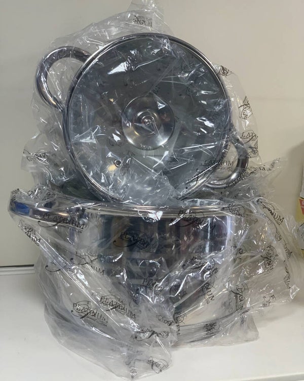 Marmite inox avec couvercle - marque Platinum