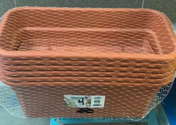 Lot de jardinières rectangulaires terracotta (x5)