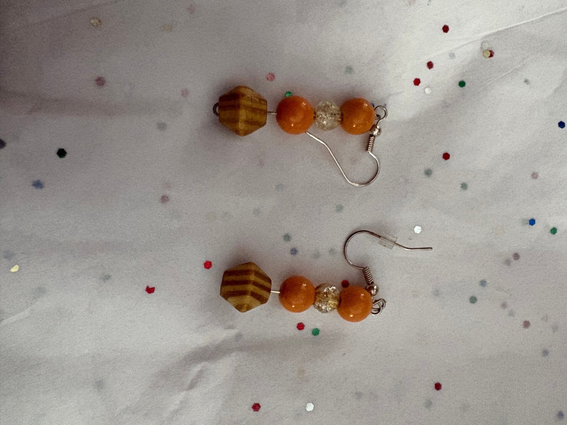 Orange Beaded Earrings