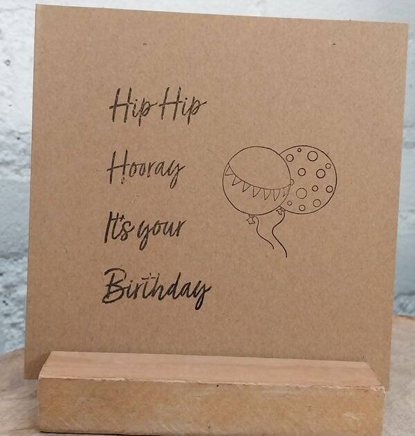 Wenskaart hip hip hooray