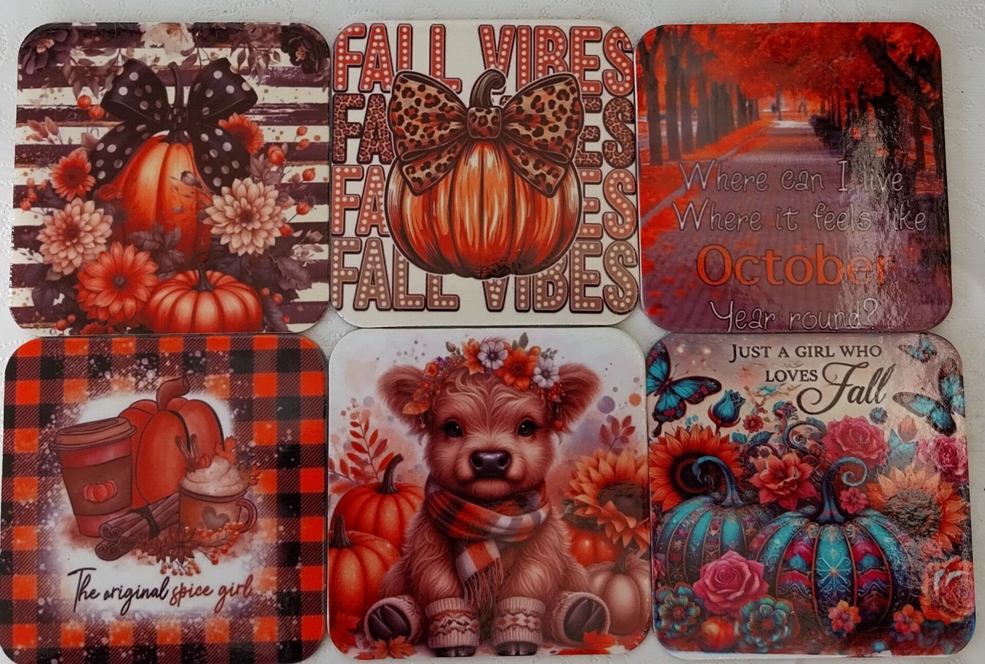 Fall vierkant set van 6