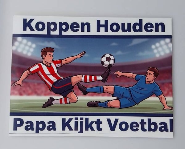 Alu sign papa kijkt voetbal