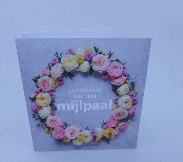 Wenskaart gefeliciteerd met deze mijlpaal