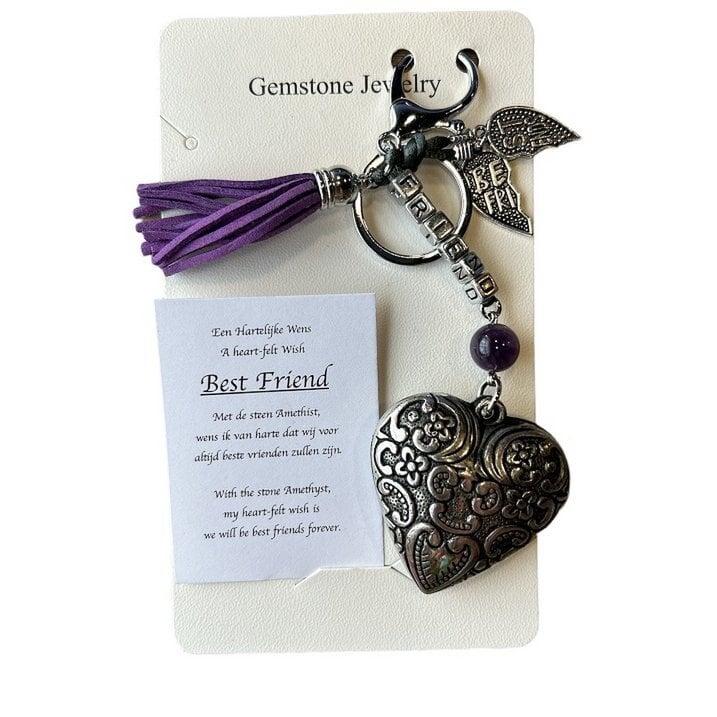 Sleutel/tas hanger Amethist