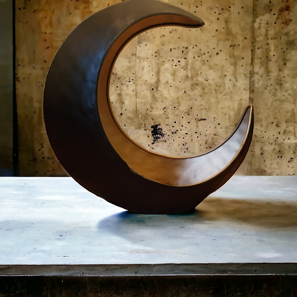 Zwarte open maan groot