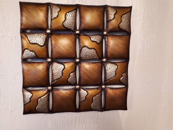 RUSTIC METAL/TIN DECORATIVE WALL COVERING. Collection only Newport Gwent