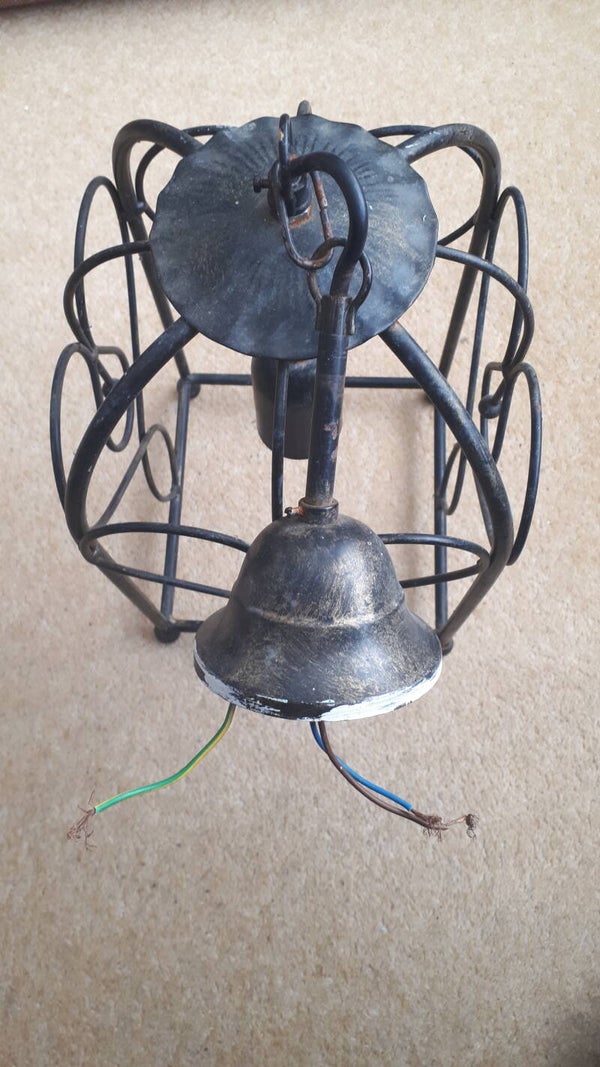 Decorative shabby chic style metal/wrought iron? Ceiling light Untested## Collection only Caerleon nr Newport Gwent