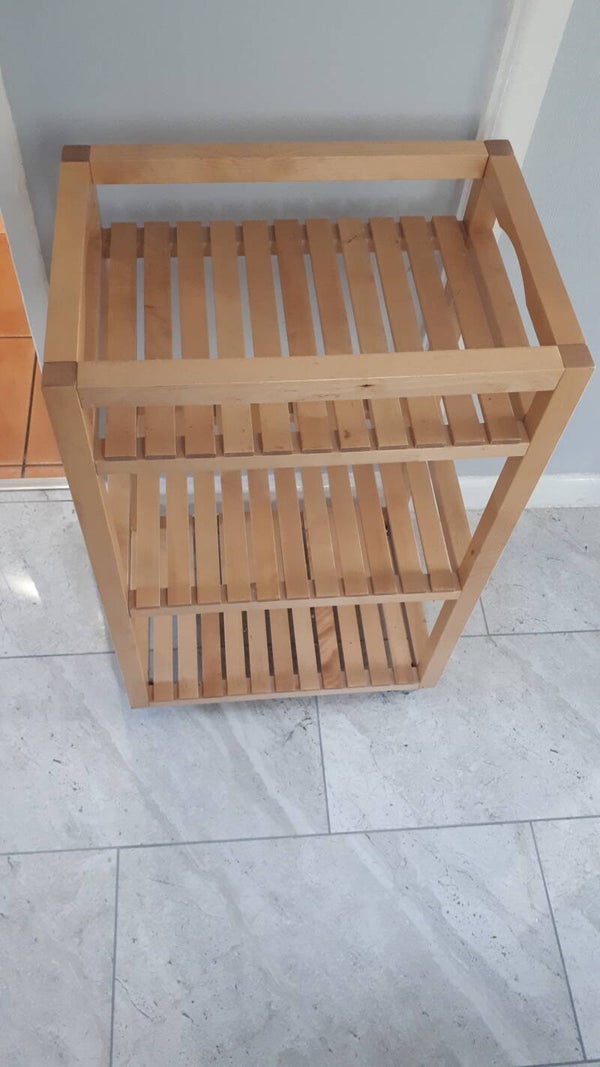 SOLD SOLD  Ikea Molger 3 Tier Wooden Trolley on castors. Collection only Caerleon nr Newport Gwent