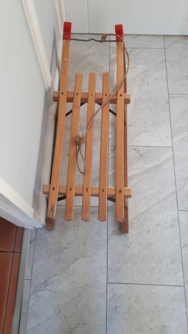 SOLD SOLDVintage Gloco DAVOSER Wooden Sledge Mad in West.Germany  Collection only Caerleon nr Newport Gwent