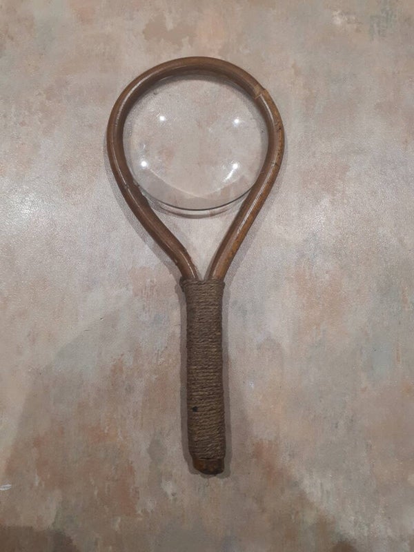Sold Sold Quirky and old wooden/bamboo? magnifying glass. UK POSTAGE ONLY