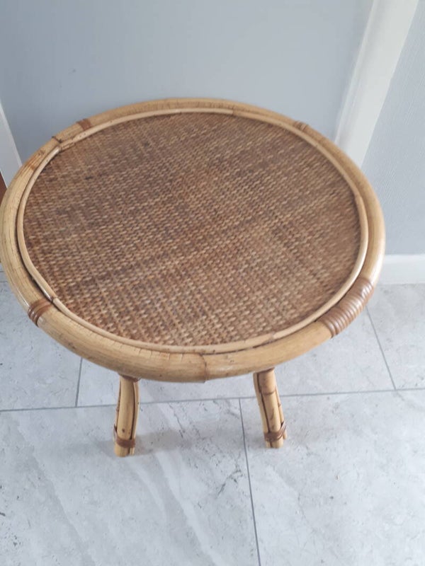 SOLD SOLD Vintage Bamboo Rattan Wicker Style Small Side Table
