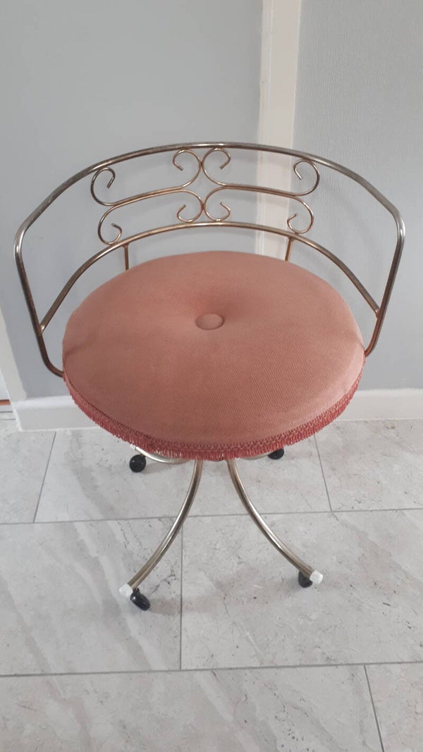 SOLD SOLD Vintage Cresta Art Limited London Boudoir Chair On Castors.
