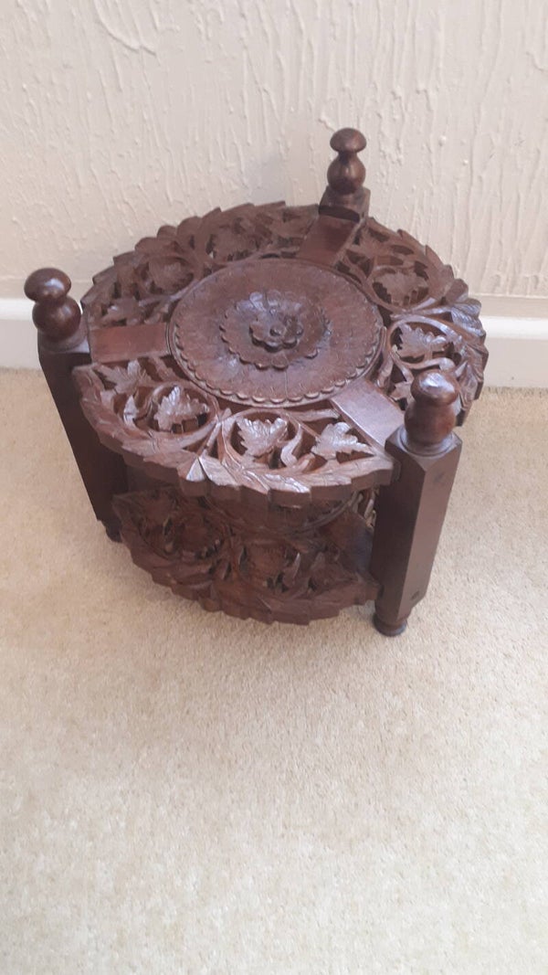 SOLD SOLDTramp Art Style Wooden 2 Tier Vase/Pot holder. Collection only Caerleon nr Newport Gwent