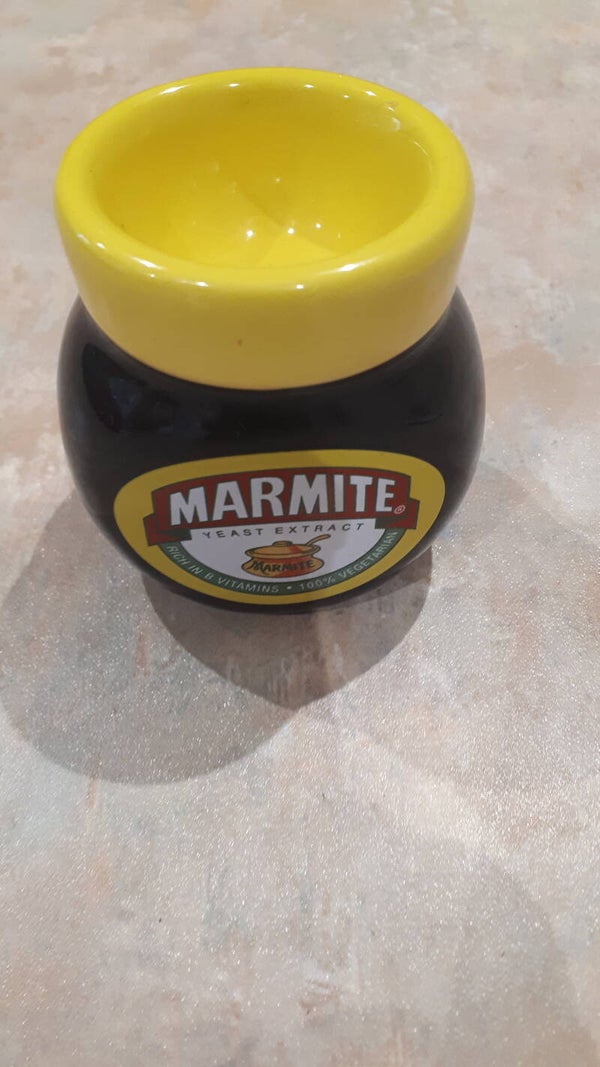 SOLD SOLDCollectable Marmite Egg Cup Holder. Uk Postage Only
