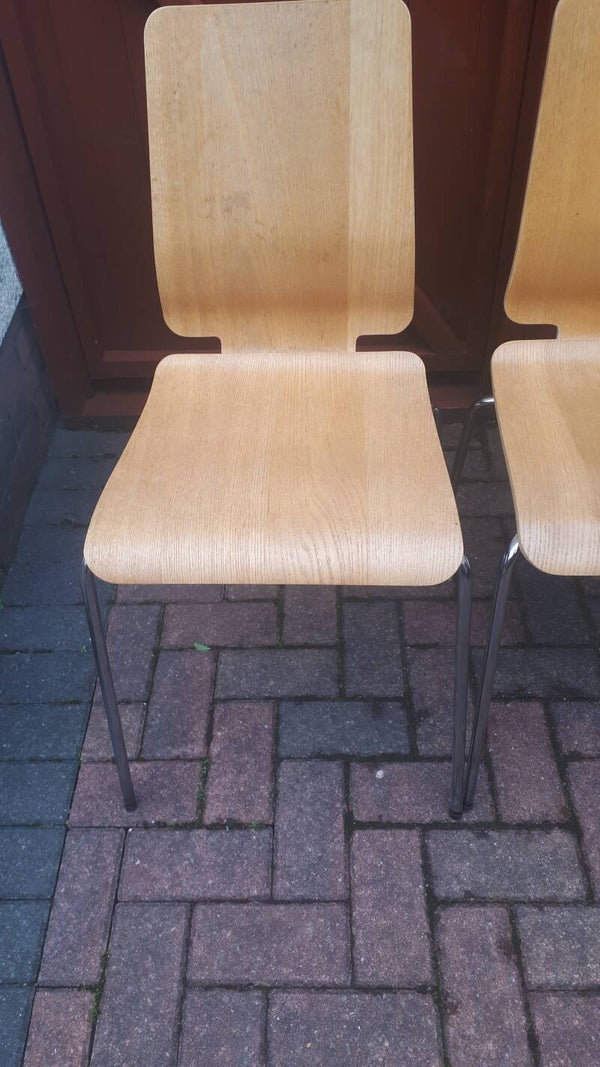 Vintage 2 wooden and chrome chairs. Collection only Caerleon nr Newport Gwent