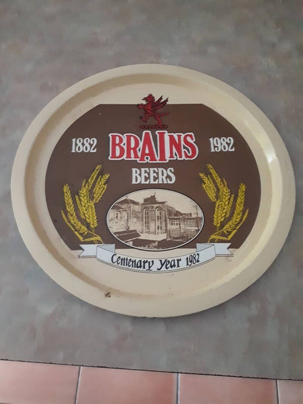 SOLD SOLD BRAINS 1982 Centenary Year Beer Tray.  Uk Postage Only