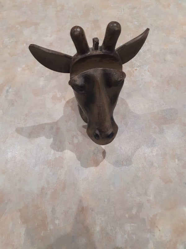 SOLD SOLDSplendid and quirky wooden giraffe head desk pen holder