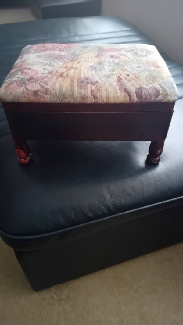 SOLD SOLDVintage Top Opening Sewing Box On Legs. Uk Postage Only.