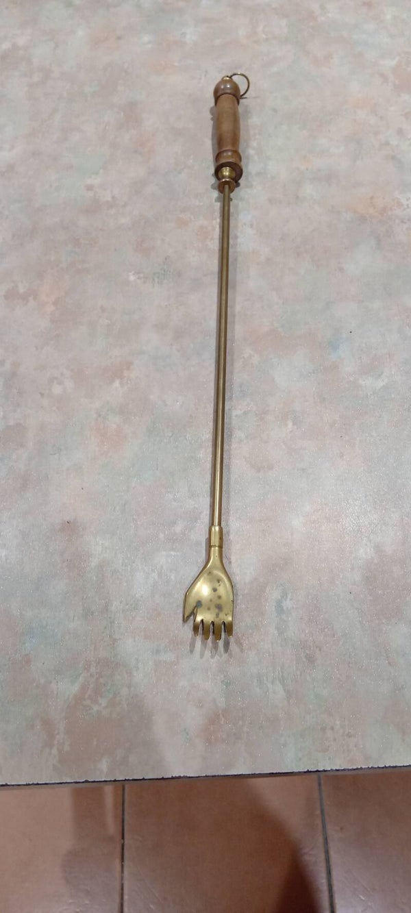 Sold Sold Vintage Brass and wooden handle back scratcher.  Uk Postage Only