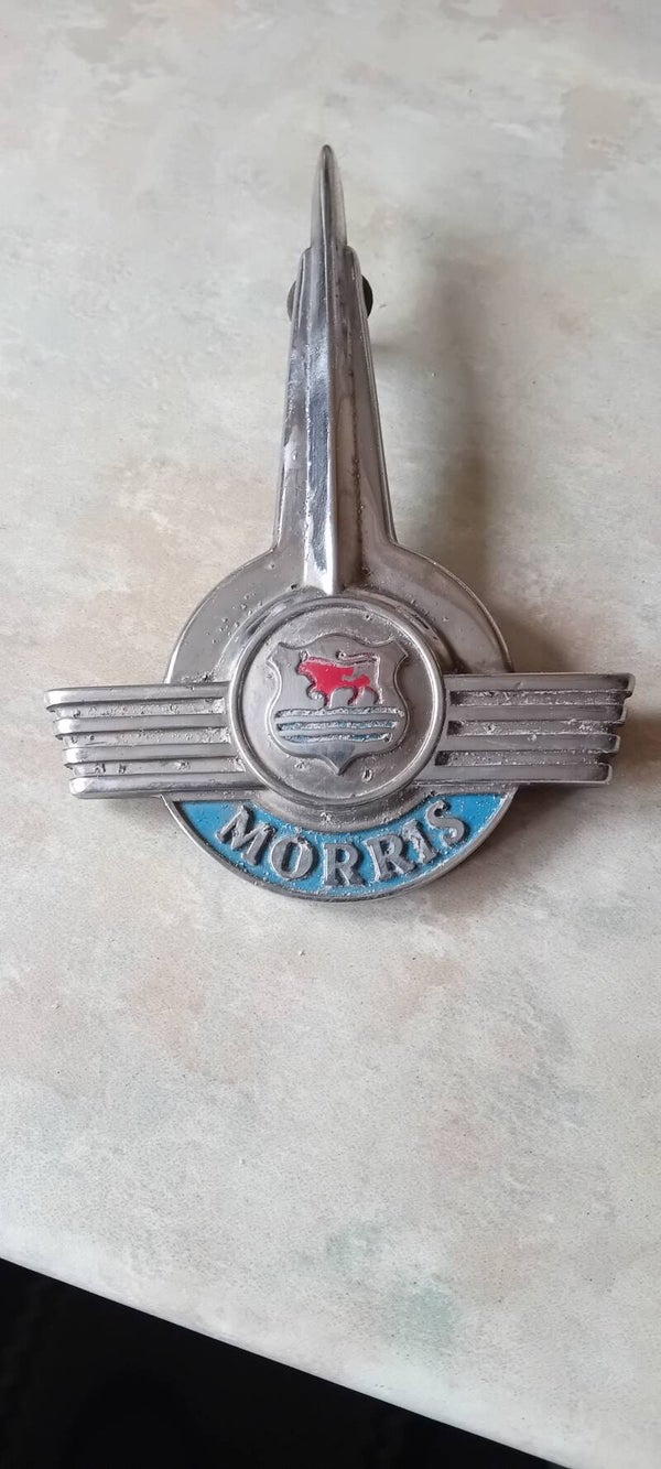 Sold Sold Vintage Morris Minor car bonnet badge.  UK POSTAGE ONLY