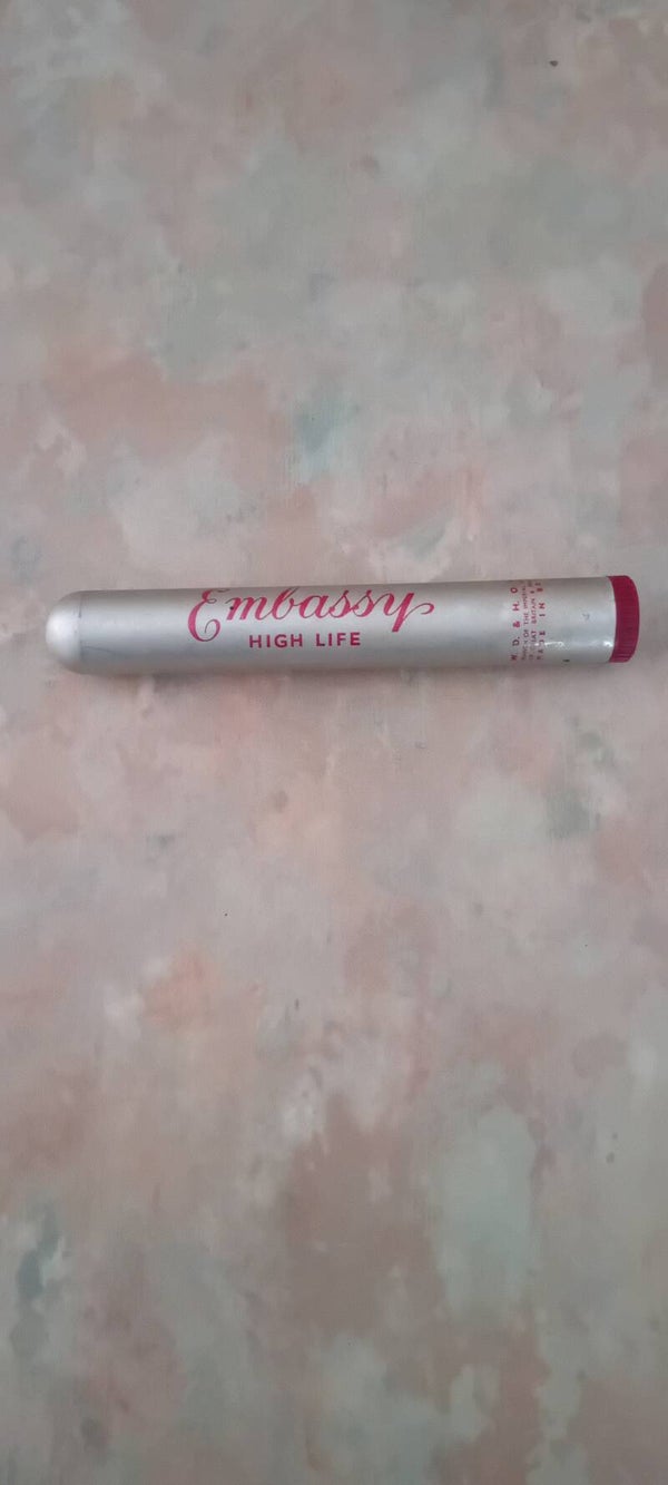 Collectable Vintage Embassy High Life metal tube cigar holder. Uk Postage Only