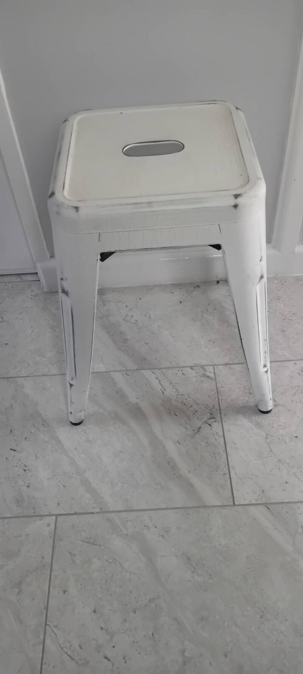 Metal shabby chic stool. Collection only Caerleon Newport