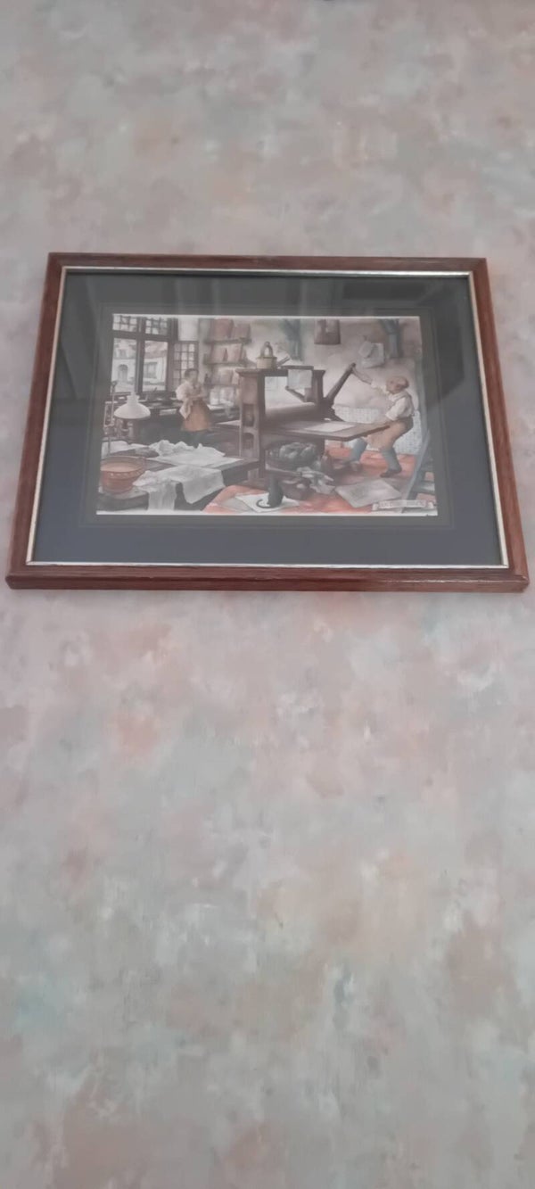 Vintage print "Print Shop" by Anton Pieck UK POSTAGE ONLY