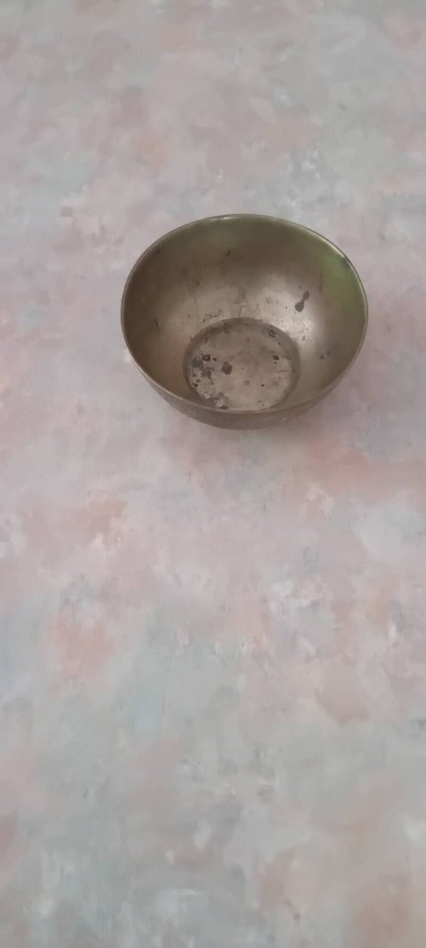 Small  brass bowl with ornate design around it. Uk Postage Only
