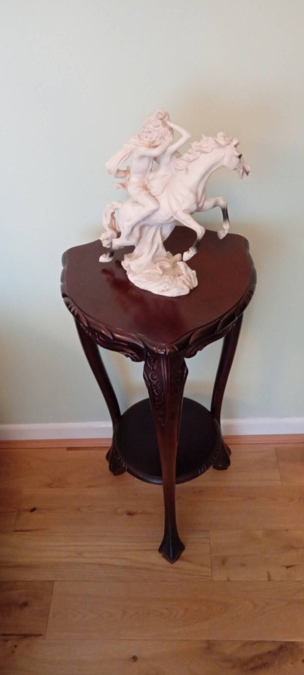 SOLD SOLD PENDING Stunning ornate tall wooden cricket table.  Collection only Caerleon Newport Gwent