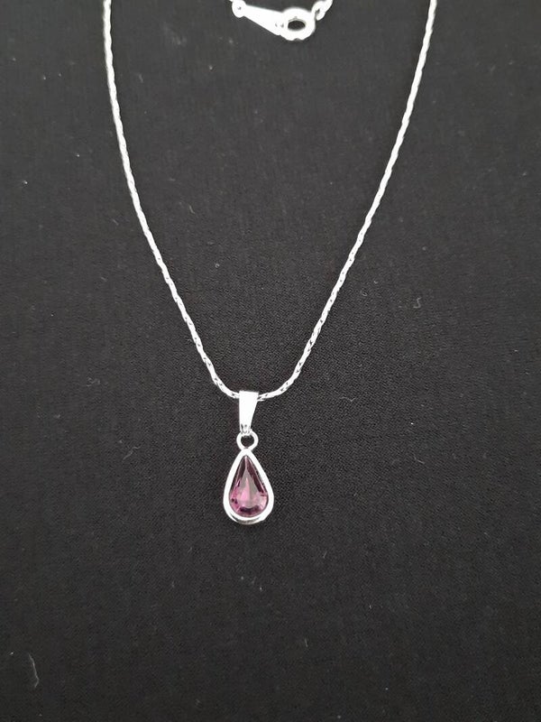 18KRGP Necklace With Beautiful Purple Gem #