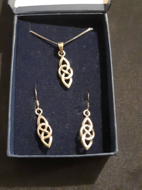 SOLD SOLD Silver 925 Stamped Necklace And Earrings Set ##