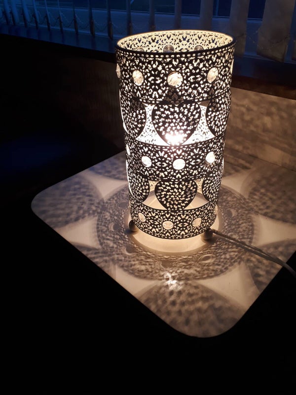 SOLD SOLD Side table lamp stand and shade.