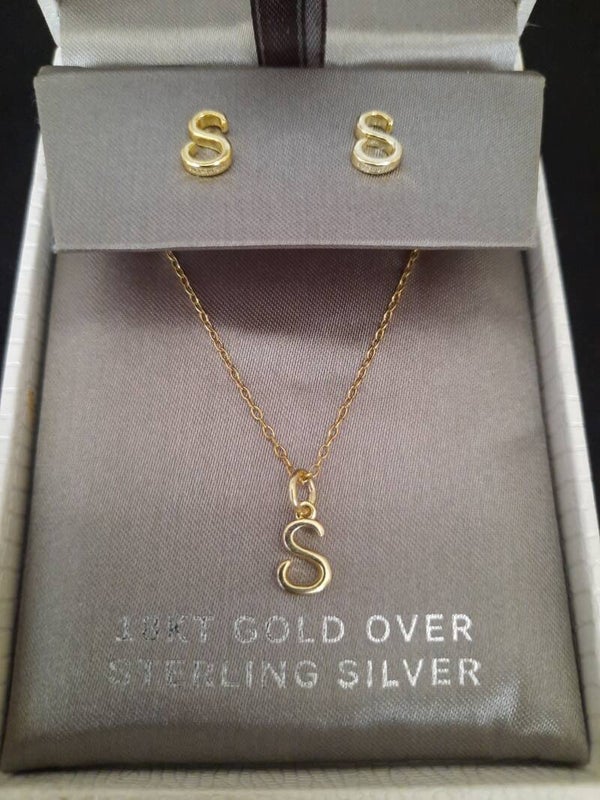 Primrose 18kt Gold Over Sterling Silver Necklace And Earrings Set ## UK POSTAGE ONLY