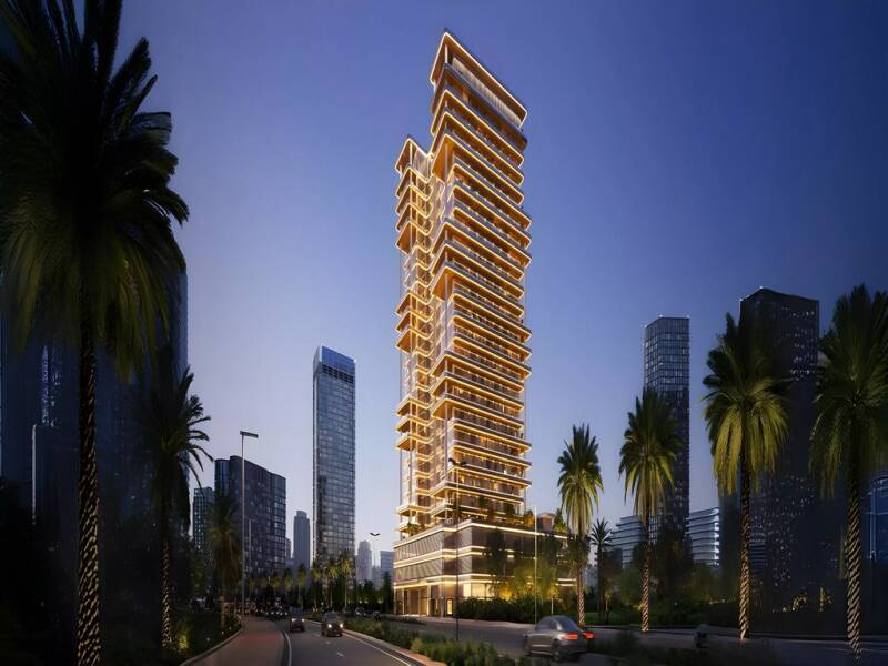 Binghatti Hillside residential development at Dubai Science Park, featuring studios and one-bedroom apartments.