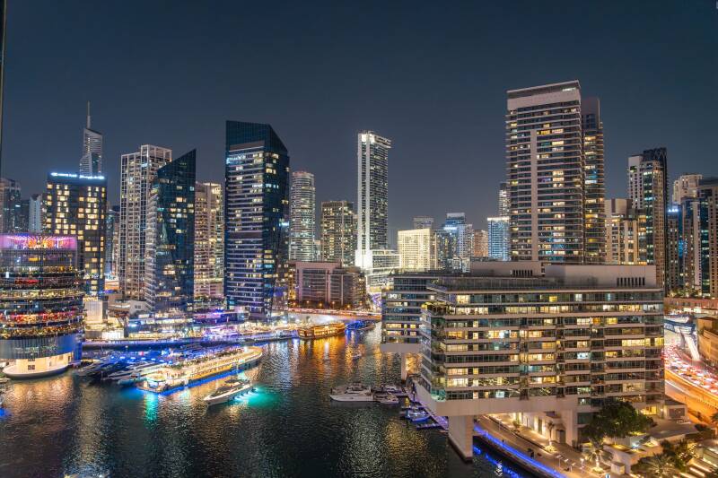 Dubai skyline, United Arab Emirates.