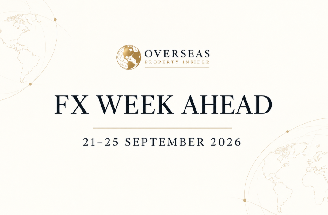 FX Week Ahead 21–25 September 2026 graphic by Overseas Property Insider