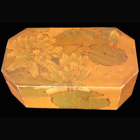 Small ‘Arts and Crafts” style storage box with floral decoration