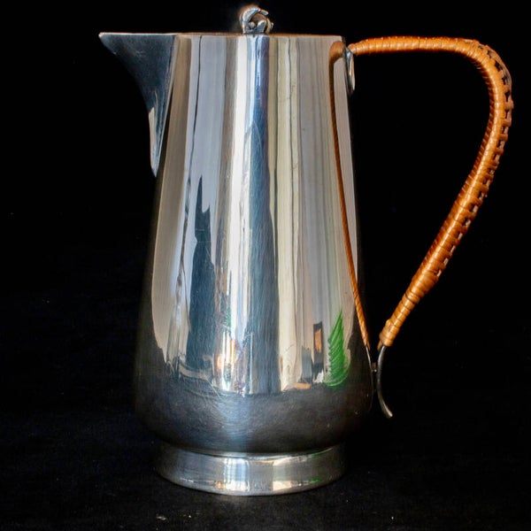 Art Deco era Stewart Dawson & Co., weighted lid, plated hot water jug