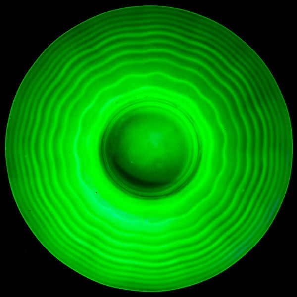 Posy Bowl in uranium glass by Crown Crystal Glass, Australia